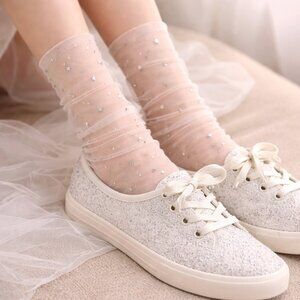 Ultra Sheer Tulle Mesh Socks Stars & Moon One Size